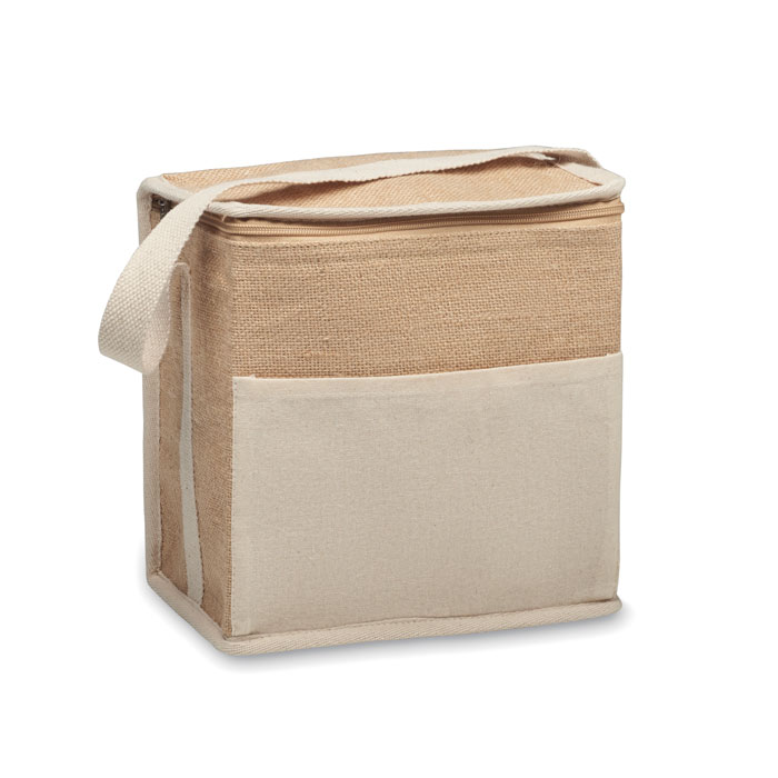 Jute and canvas cooler bag 3L with your logo