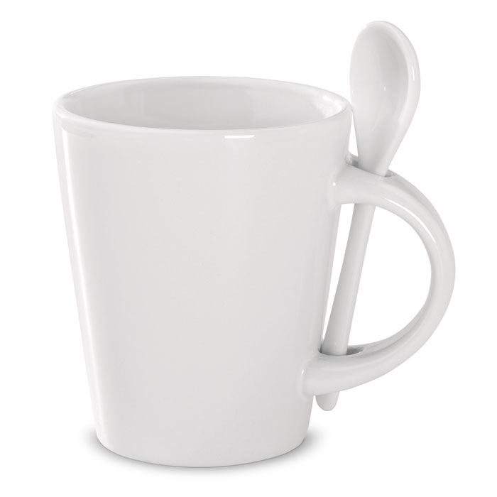 Sublimation mug with spoon 300 ml with your logo