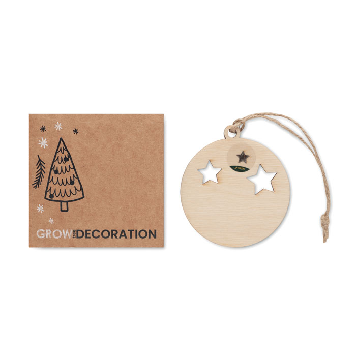 Wooden bauble shape hanger with your logo