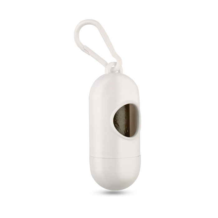 Container for pet bag w/ hook with your logo