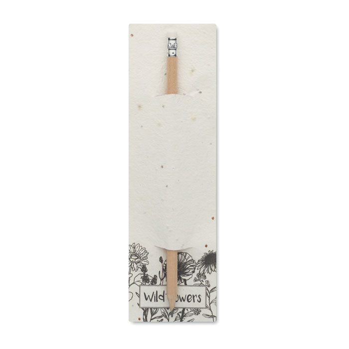 Natural pencil in seeded pouch with your logo