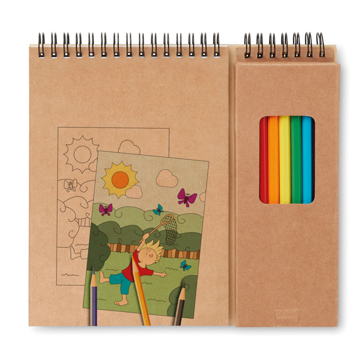 Colouring set with notepad with your logo