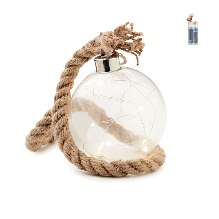 Glass bauble with LED lights with your logo