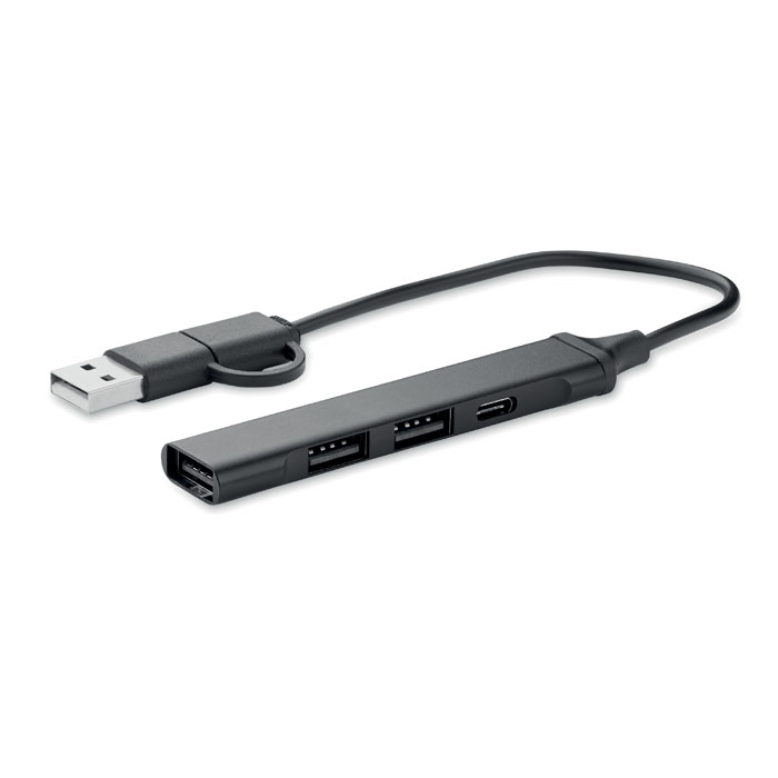 4-port USB hub 19 cm with your logo
