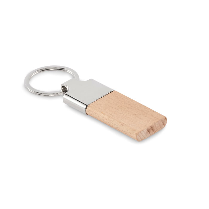 Key ring with wood insert with your logo
