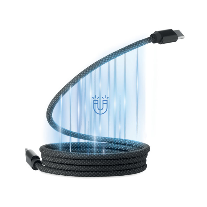 Braided magnetic cable in RPET with your logo