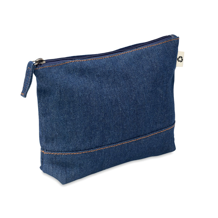 Recycled denim cosmetic pouch with your logo