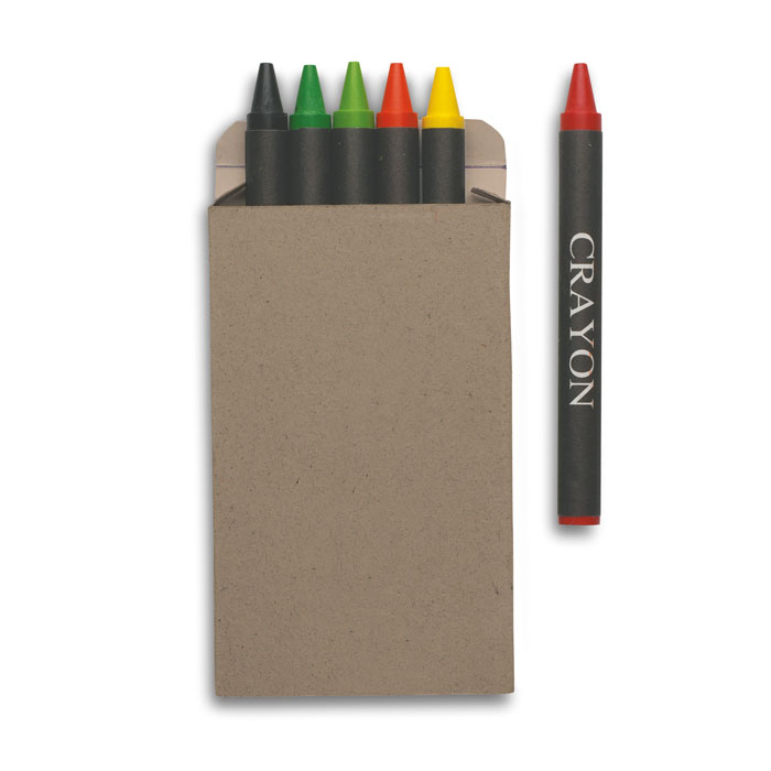6 wax crayons in carton with your logo