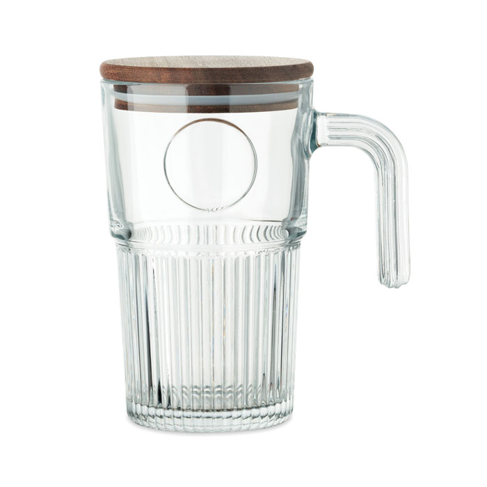 Glass mug 450 ml with your logo