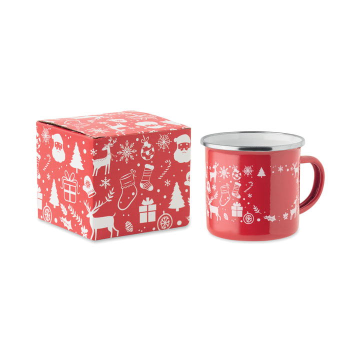 Christmas enamel mug 300 ml with your logo