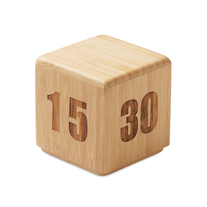 Bamboo twist snooze timer with your logo