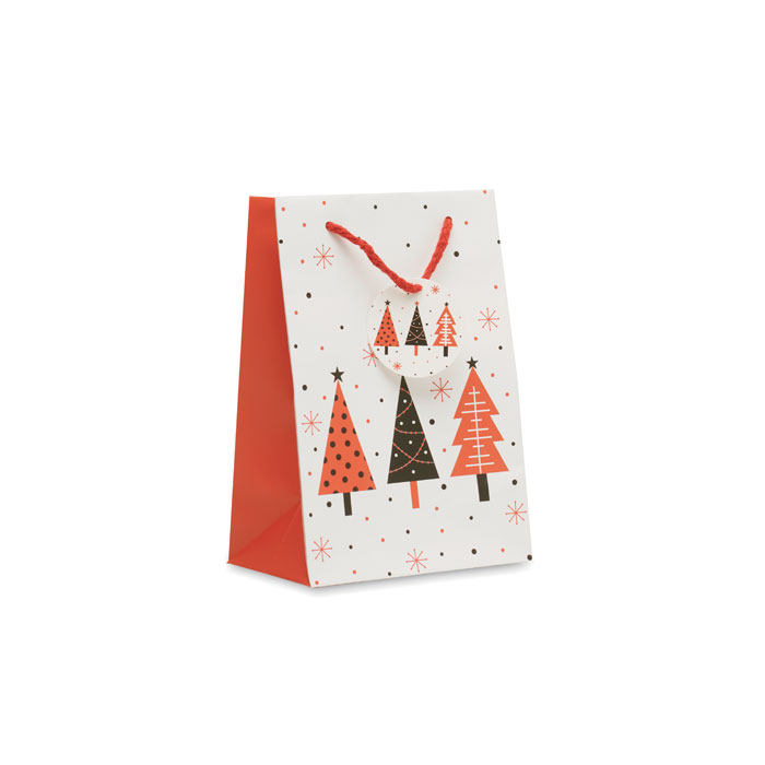Small Christmas paper gift bag with your logo
