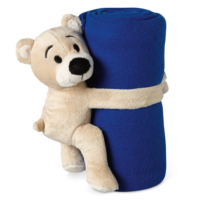 Fleece blanket with bear with your logo