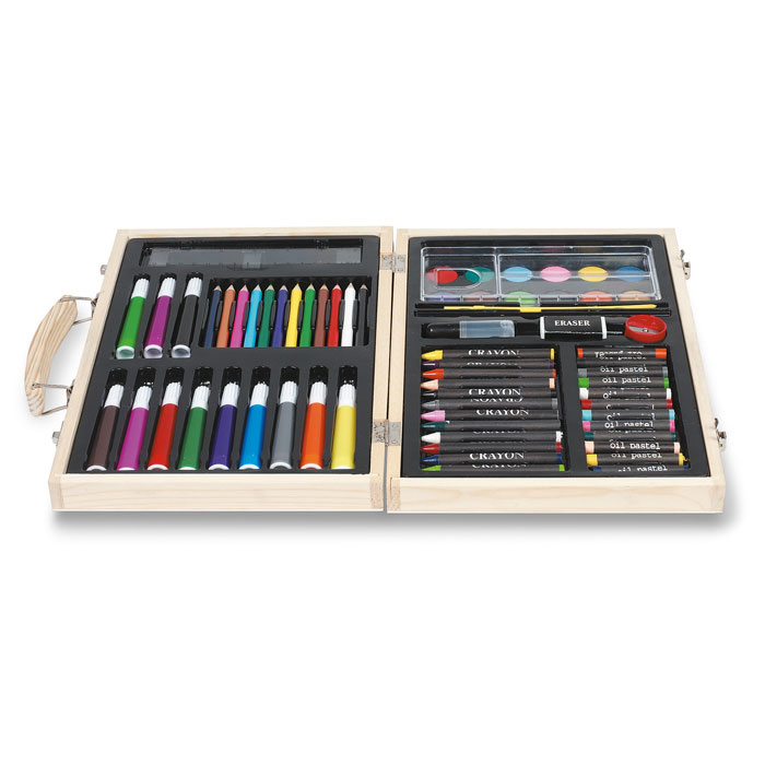 Artist's set in wooden box with your logo