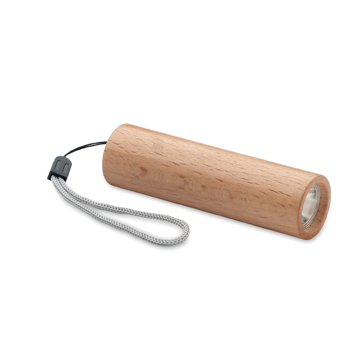 Beech wood rechargeable torch with your logo