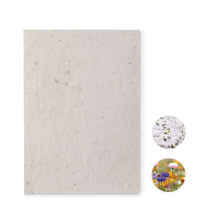 A5 wildflower seed paper sheet with your logo