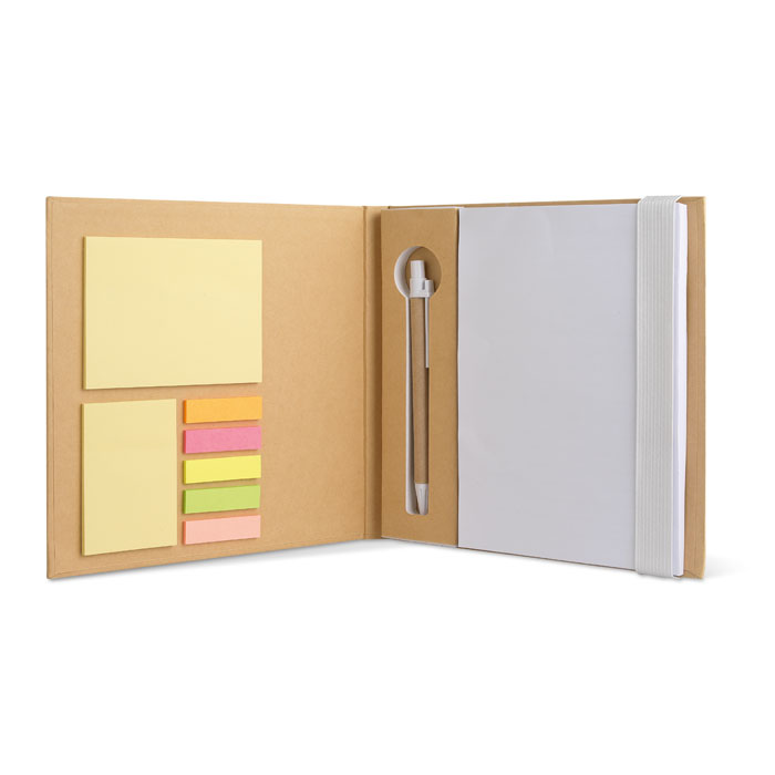 Notebook with memo set and pen with your logo