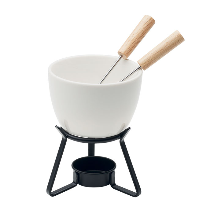 Ceramic fondue set 240 ml with your logo