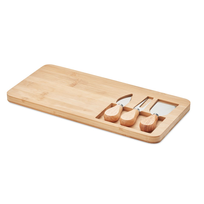 Bamboo cheese board set with your logo