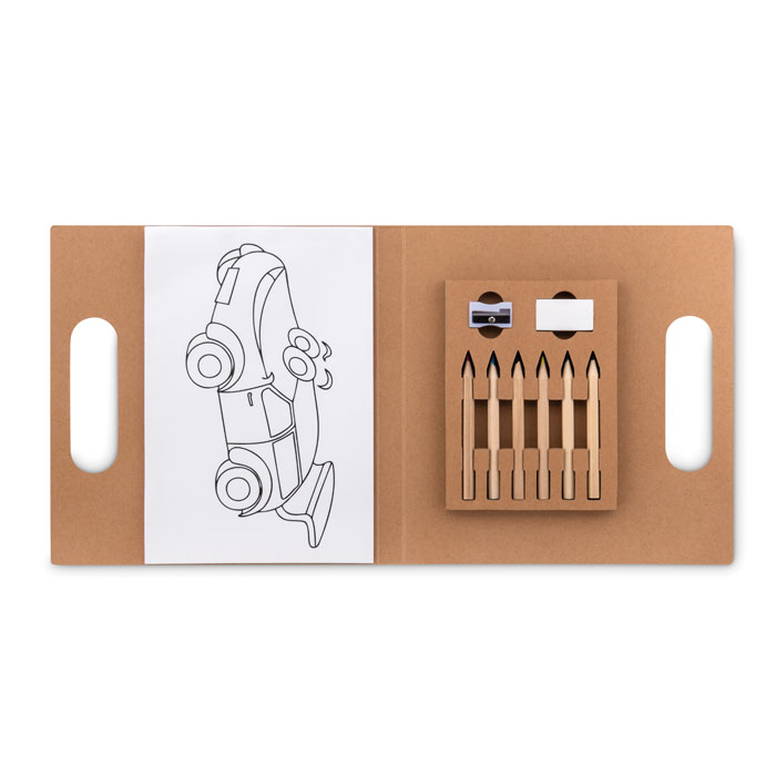 Colouring set with 6 pencils with your logo