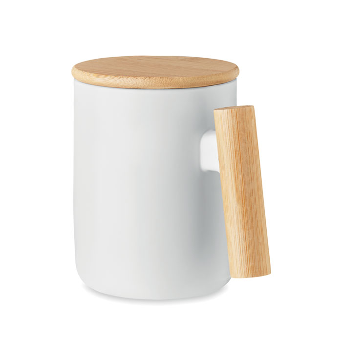 Porcelain mug with lid 380 ml with your logo