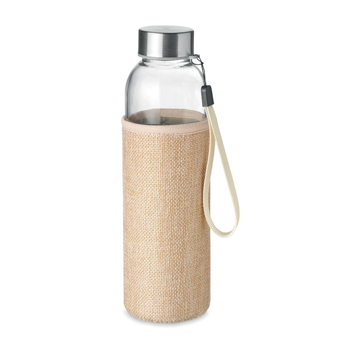 Glass bottle 500 ml in pouch with your logo