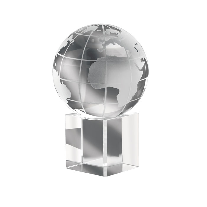 Crystal globe paperweight with your logo