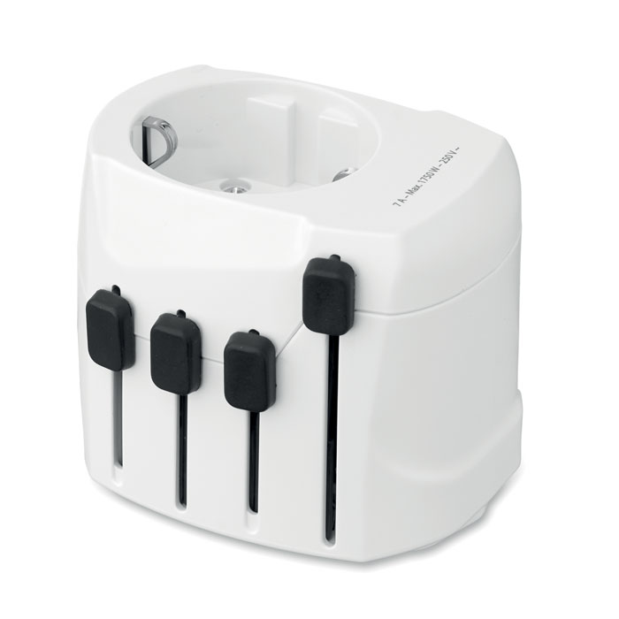 Universal 3-pole travel adapter with your logo