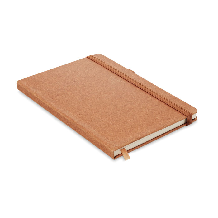 Recycled leather A5 lined notebook with your logo