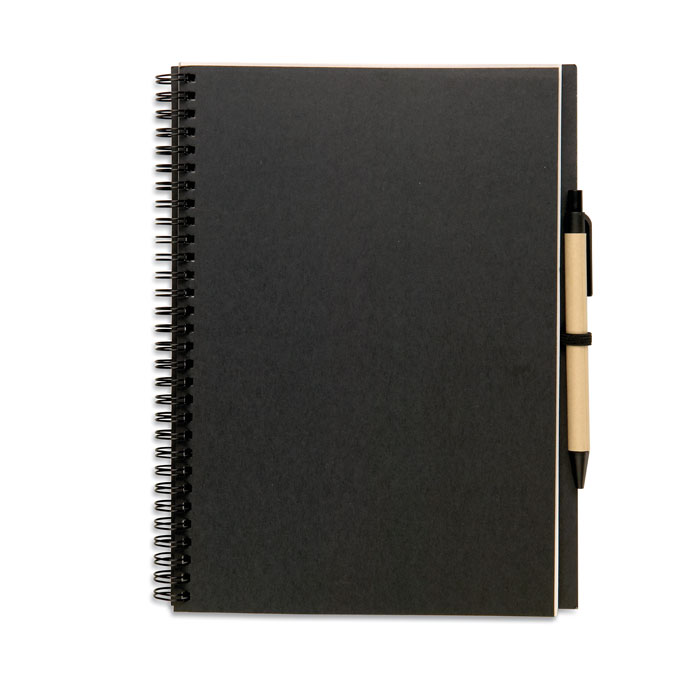 Recycled notebook with pen with your logo