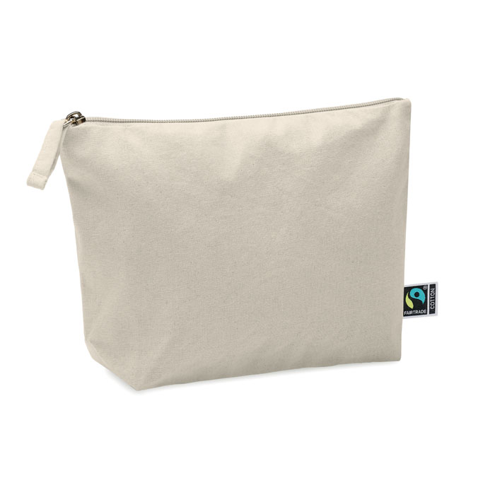 Fairtrade cotton cosmetic bag 180 g/m² with your logo