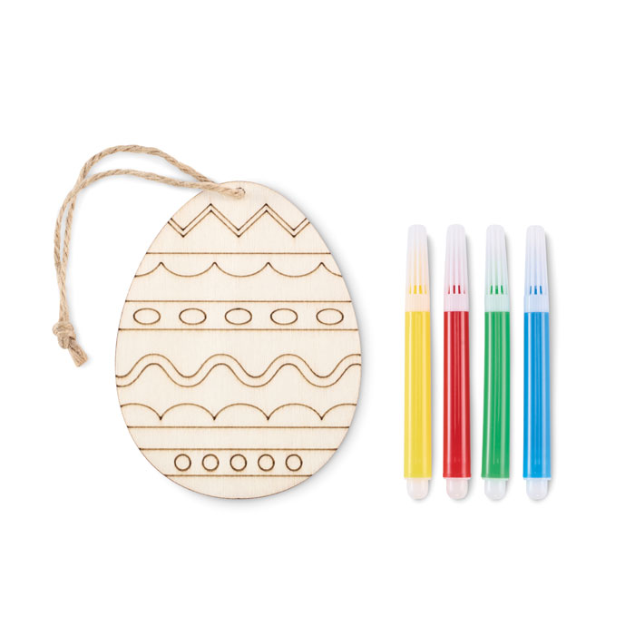 Wooden egg painting set with your logo