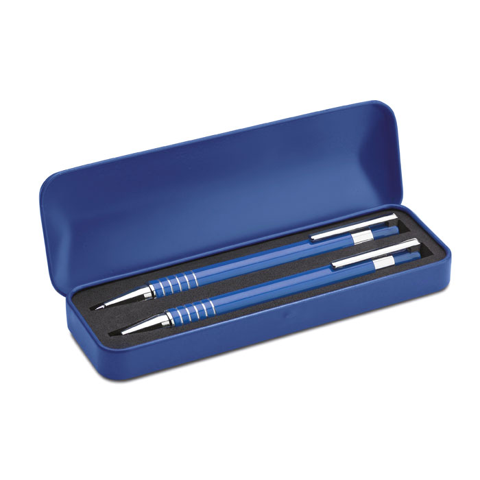 Ball pen set in metal box with your logo