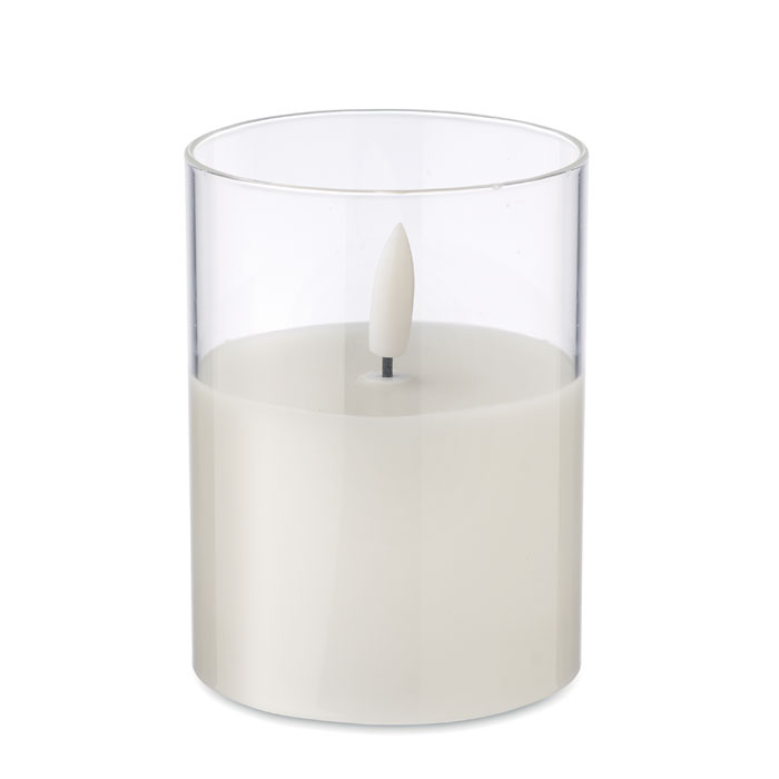 LED wax candle in glass holder with your logo