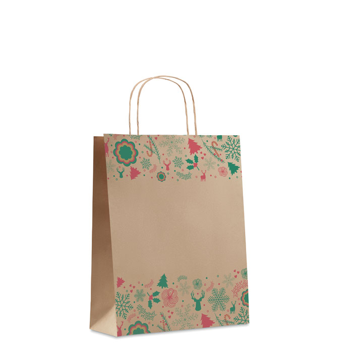 Medium Christmas paper gift bag with your logo