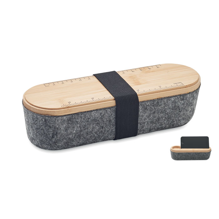 RPET felt pencil case with lid with your logo