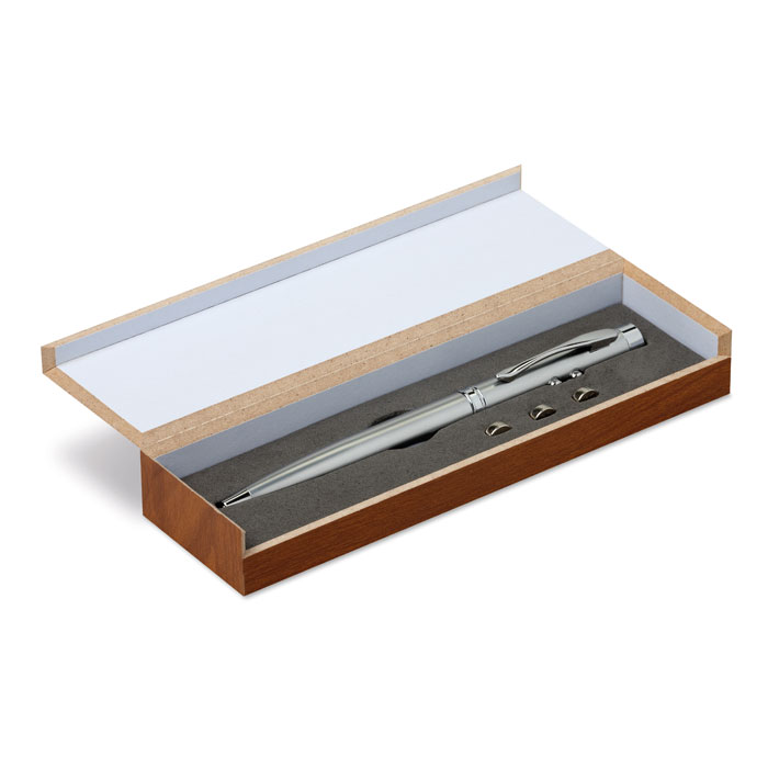 Laser pointer pen in wooden box with your logo