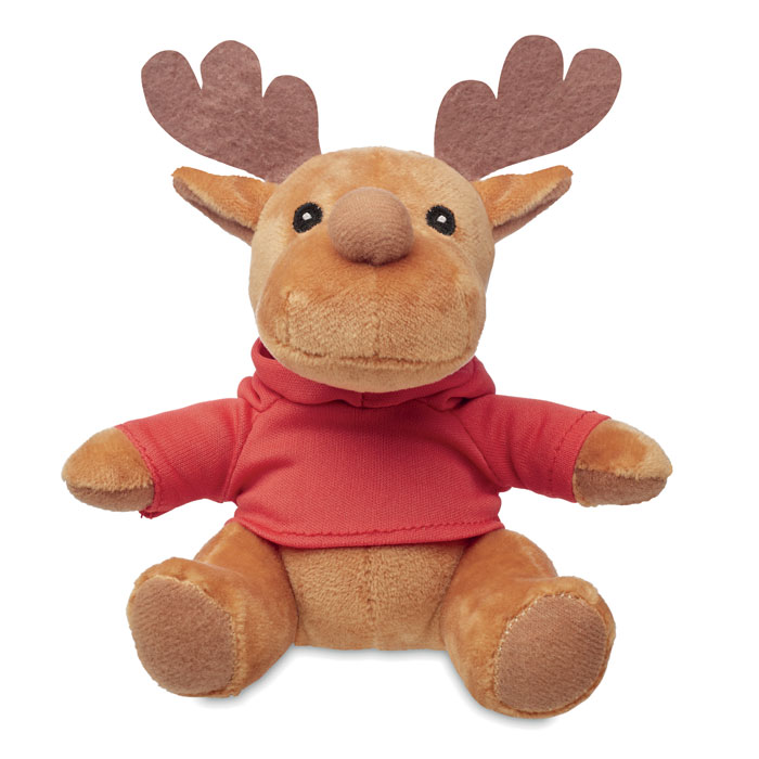 Plush reindeer with hoodie with your logo
