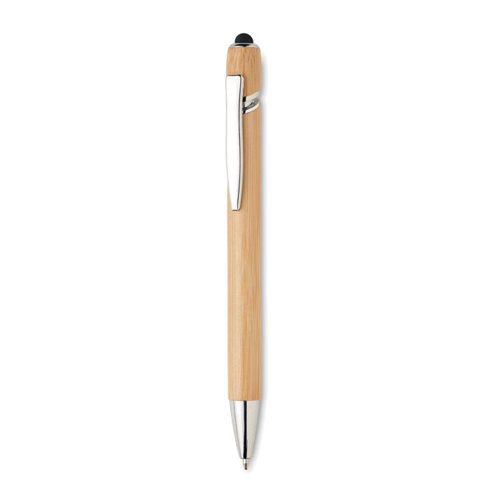 Bamboo stylus ball pen with your logo