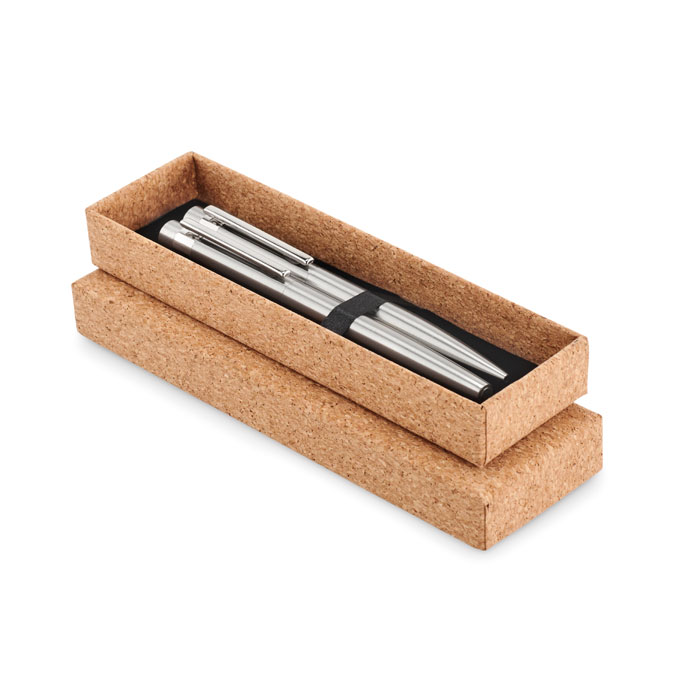Recycled stainless steel pen set with your logo