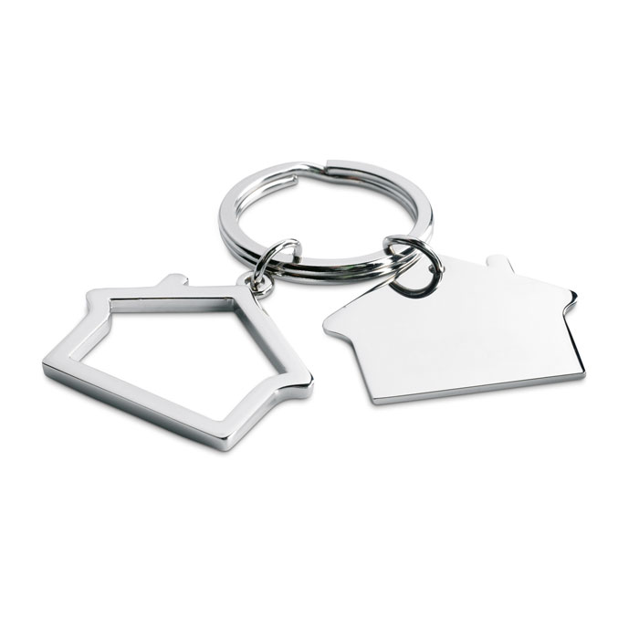 Metal key ring house shape with your logo