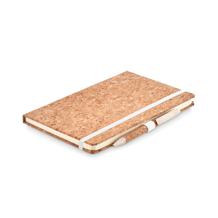 A5 cork notebook with pen with your logo