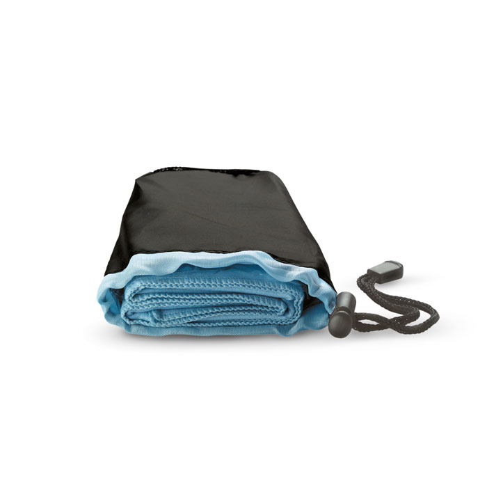 Sport towel in nylon pouch with your logo
