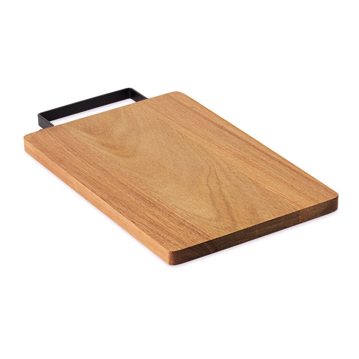 Acacia board with steel handle with your logo