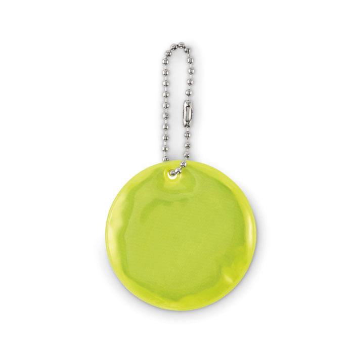 Round reflective keyring with your logo