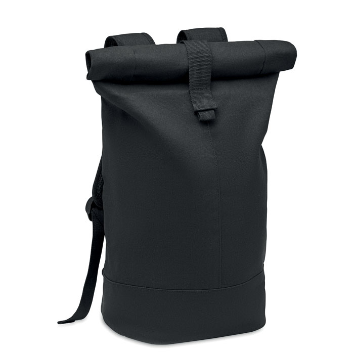Rolltop washed canvas backpack with your logo