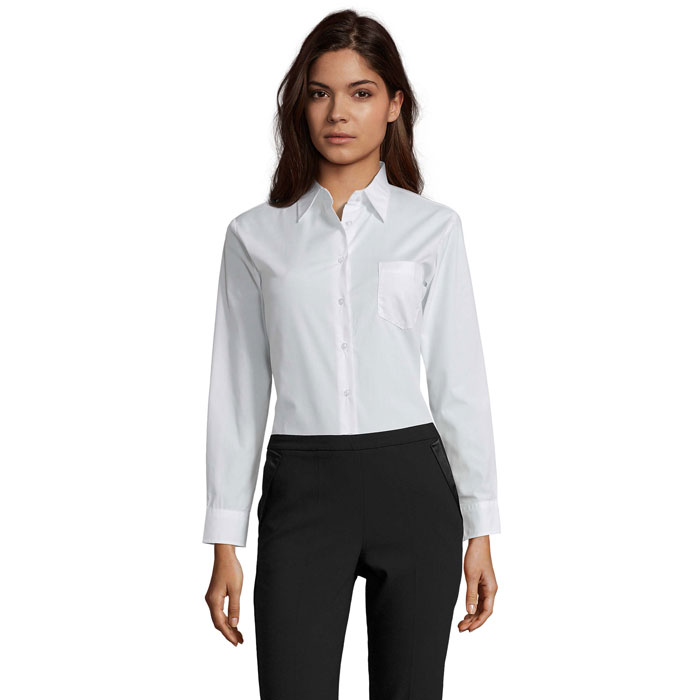 Poplin women's shirt long sleeve with your logo
