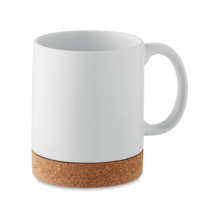 Sublimation ceramic mug with cork base 280 ml with your logo
