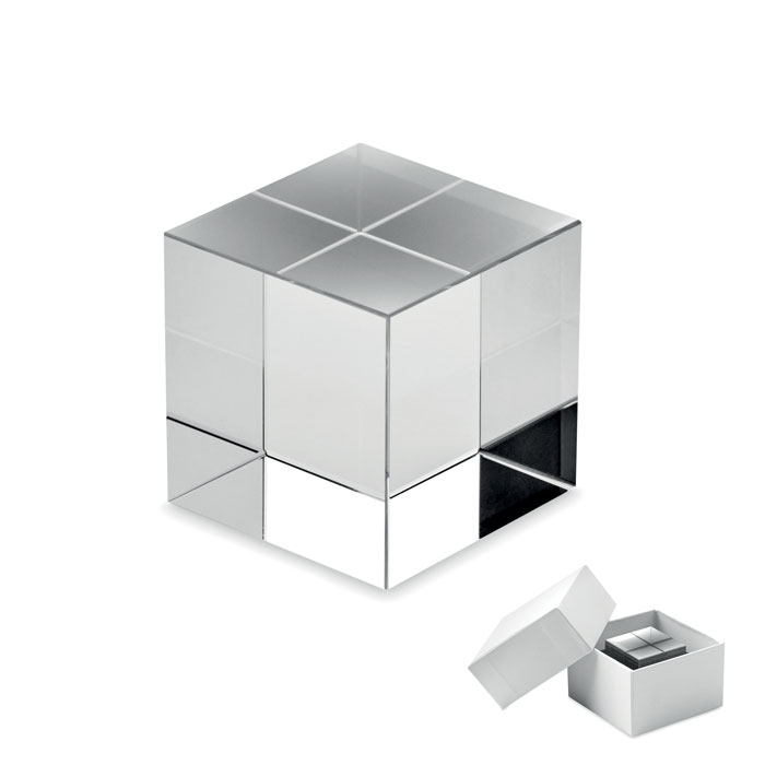 Glass cube award with your logo