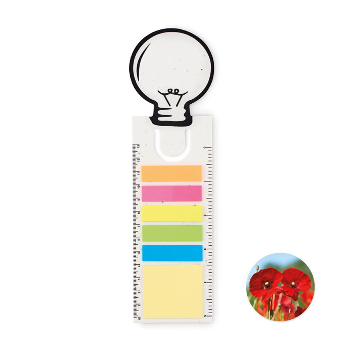 Seed paper bookmark w/memo pad with your logo